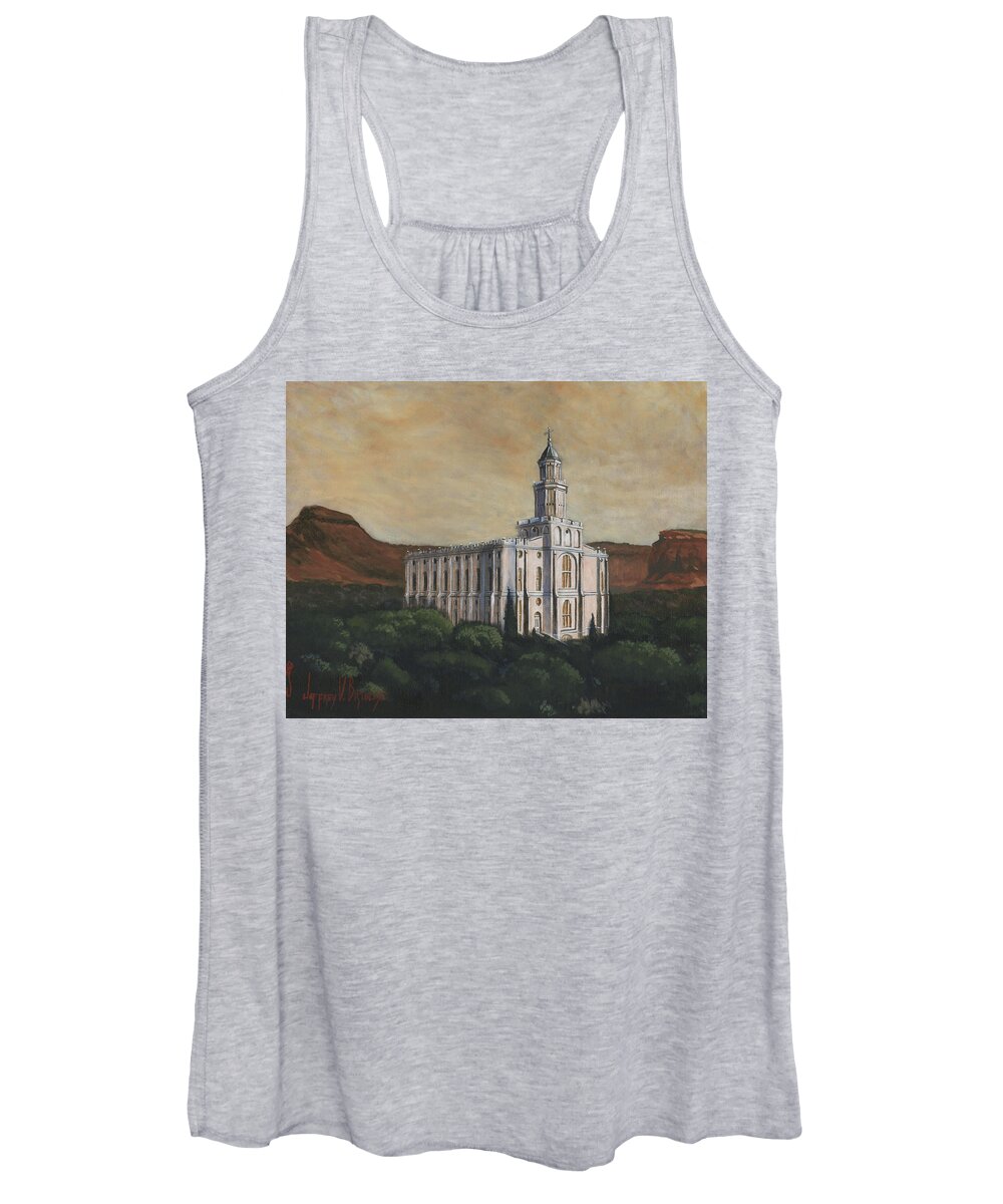 Lds Women's Tank Top featuring the painting Desert Oasis by Jeff Brimley