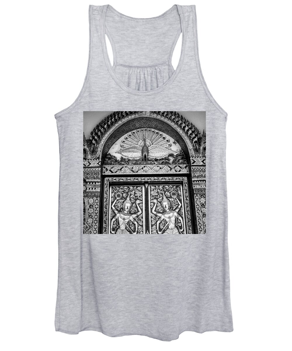 Peacock Women's Tank Top featuring the photograph Detail On The Doors by Aleck Cartwright