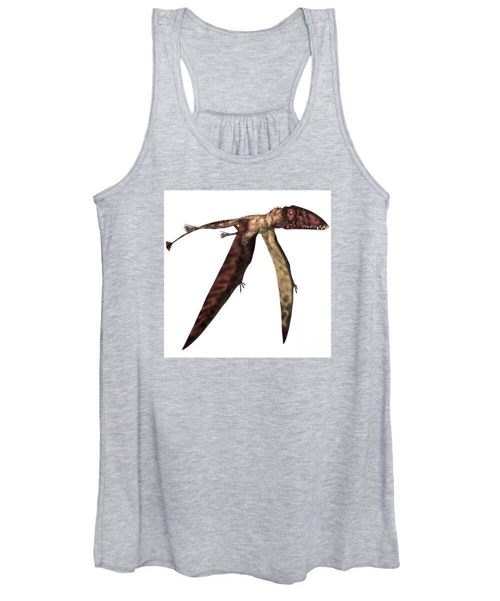Dimorphodon Women's Tank Top featuring the painting Dimorphodon in Flight by Corey Ford