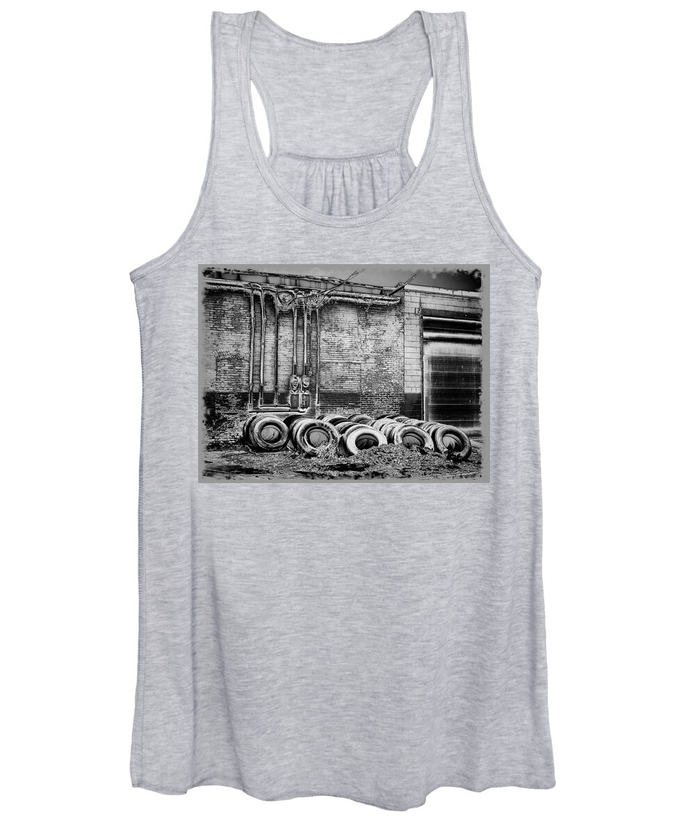 Old Tires Women's Tank Top featuring the photograph Discarded by Leslie Montgomery