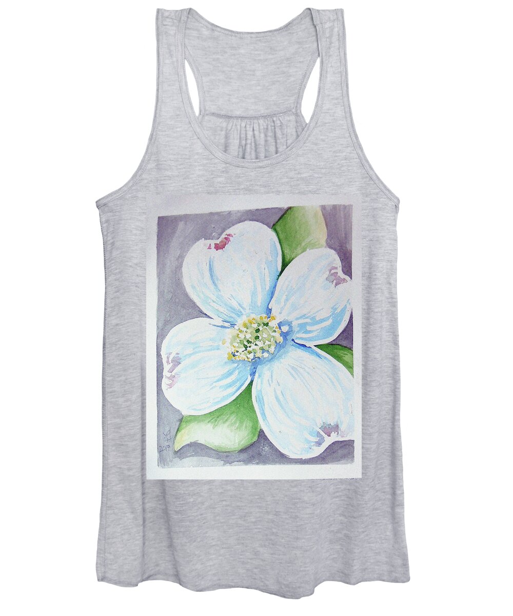  Women's Tank Top featuring the painting Dogwood Bloom by Loretta Nash