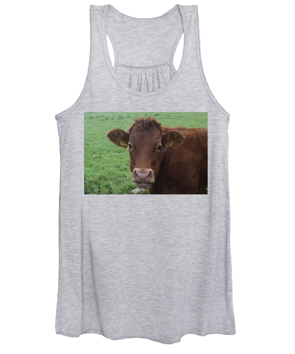 Ireland Women's Tank Top featuring the photograph Doolin Cow by Curtis Krusie