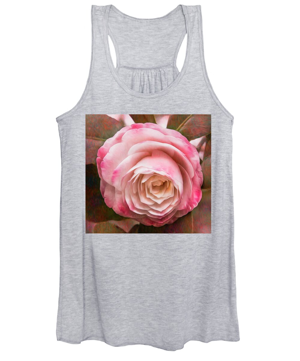 Camellia Women's Tank Top featuring the photograph Doris Ellis Camellia by Cynthia Wolfe