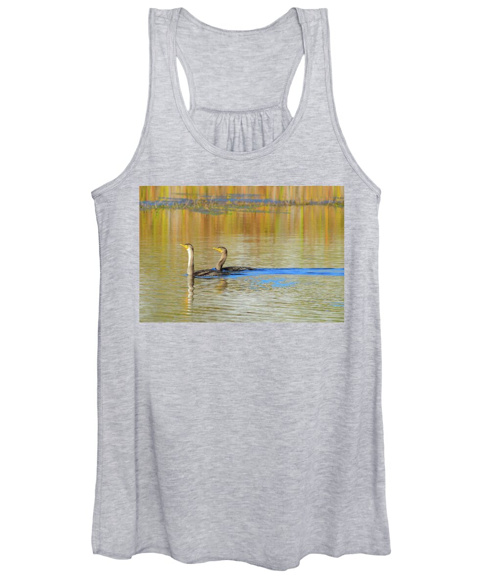 Cormorant Women's Tank Top featuring the photograph Double-crested Cormorant - 1 by Alan C Wade