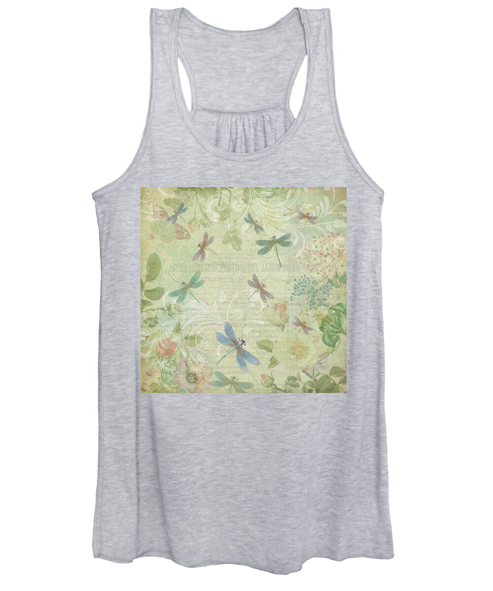 Dragonfly Women's Tank Top featuring the digital art Dragonfly Dream by Peggy Collins