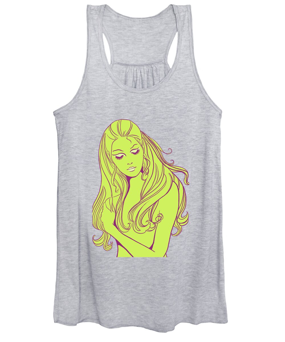  Woman Women's Tank Top featuring the painting Dream In Green by Little Bunny Sunshine