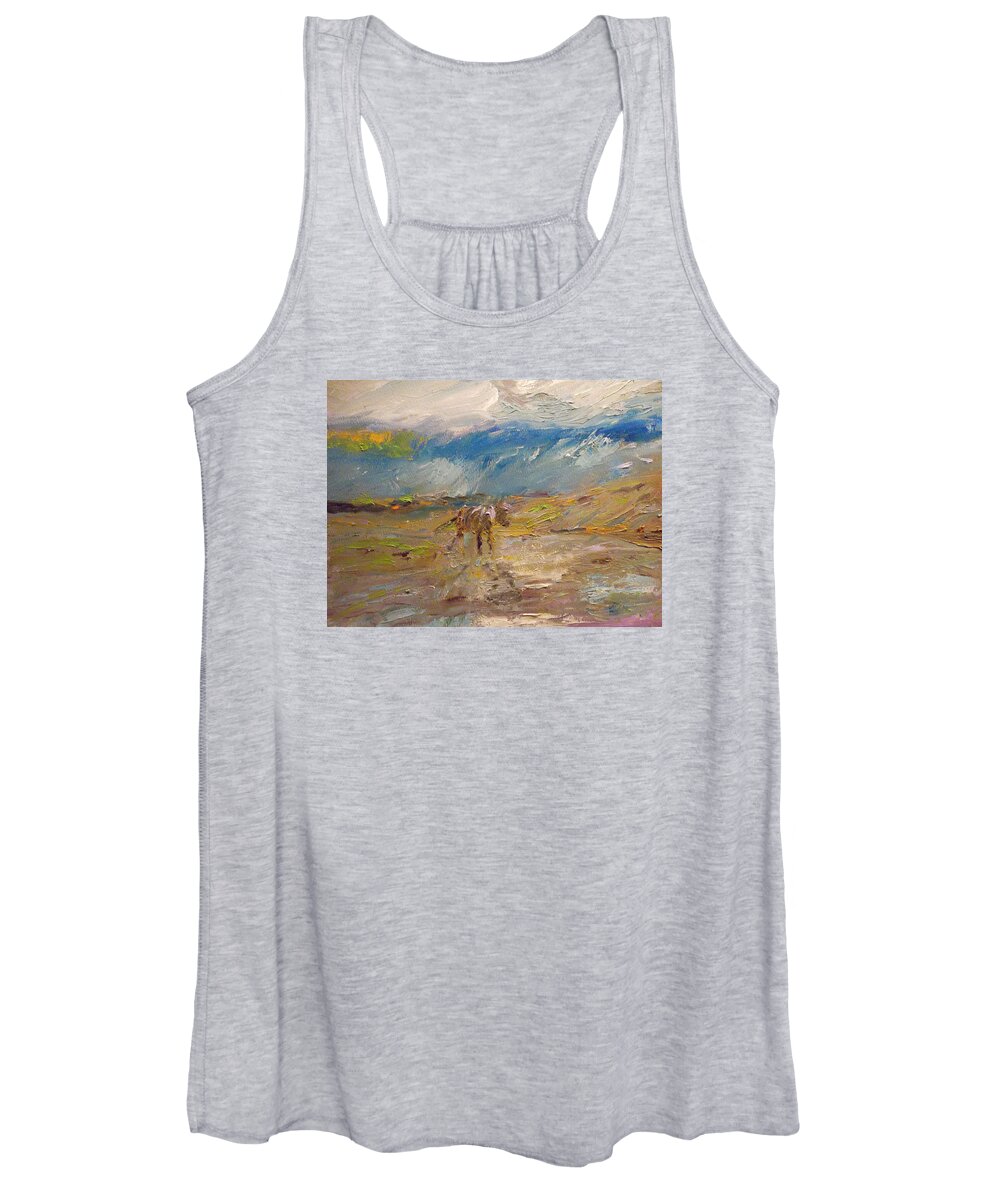Rain Women's Tank Top featuring the painting Drenched by Susan Esbensen