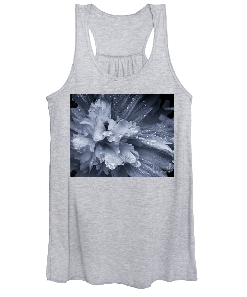 Flower Women's Tank Top featuring the photograph Drops on Petal by David Meznarich