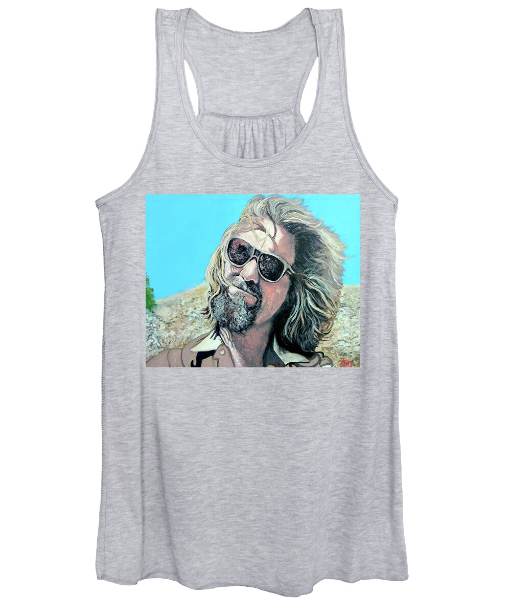The Dude Women's Tank Top featuring the painting Dusted by Donny by Tom Roderick