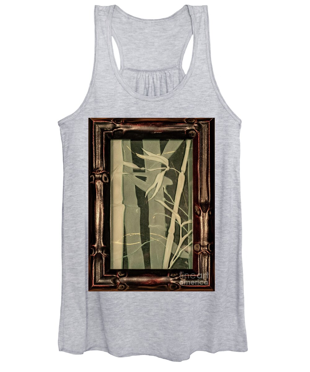Bamboo Women's Tank Top featuring the glass art Eclipse Bamboo with Frame by Alone Larsen