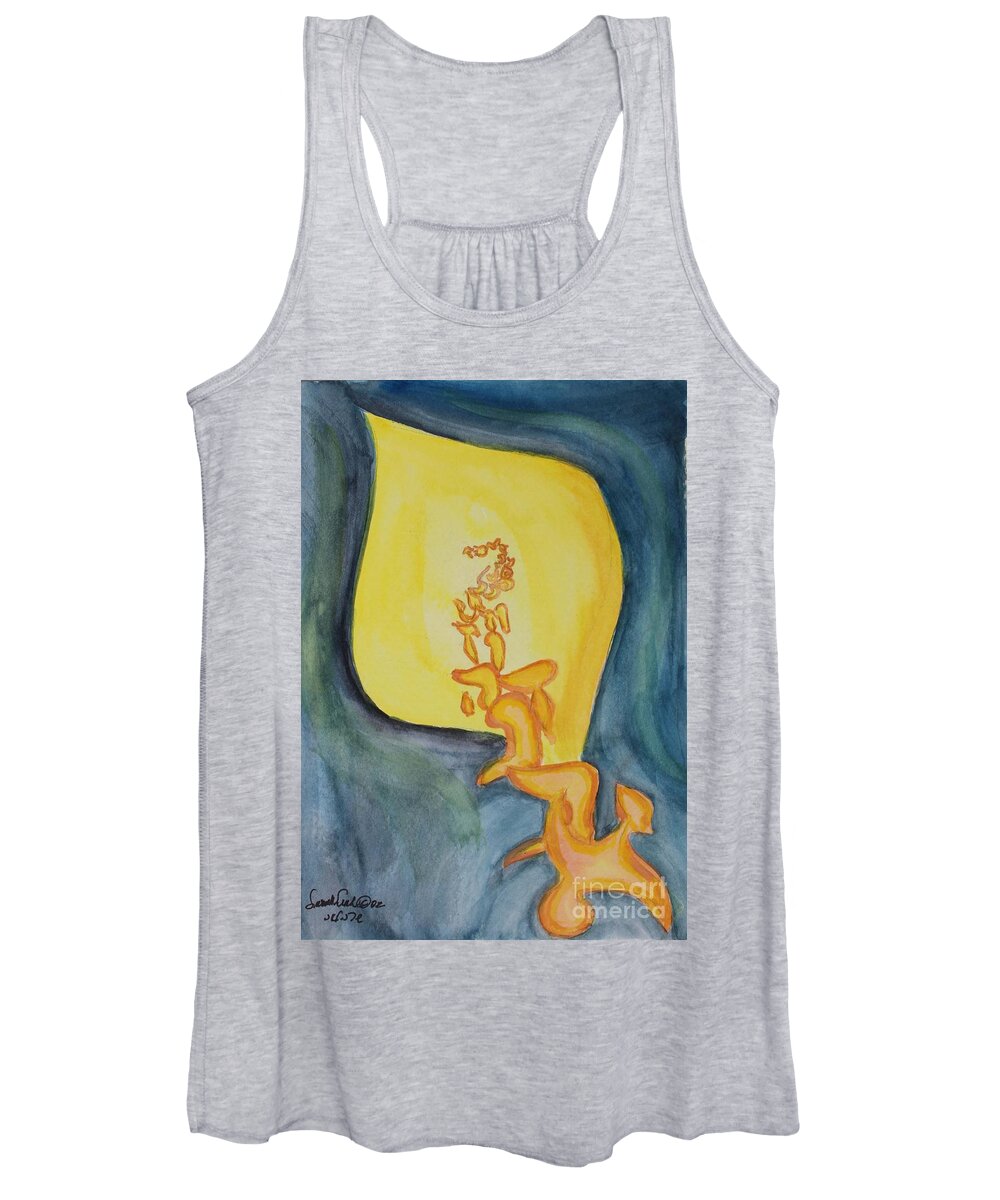 Yud Yod Hand Emanation Meanchot Talmud Judaica Hebrew Letters Jewish Women's Tank Top featuring the painting Emanation by Hebrewletters SL