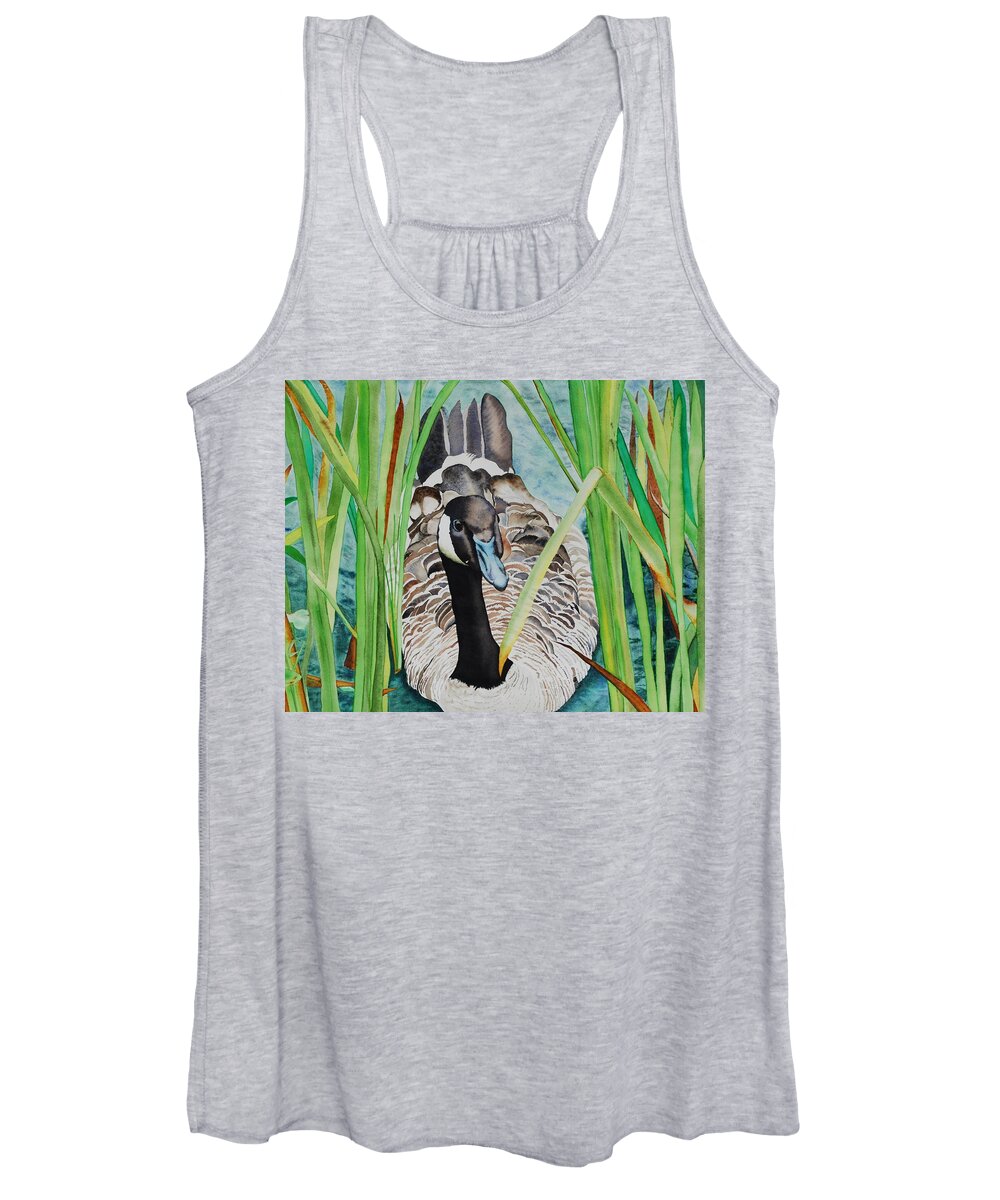 Goose Women's Tank Top featuring the painting Emerging by Sonja Jones
