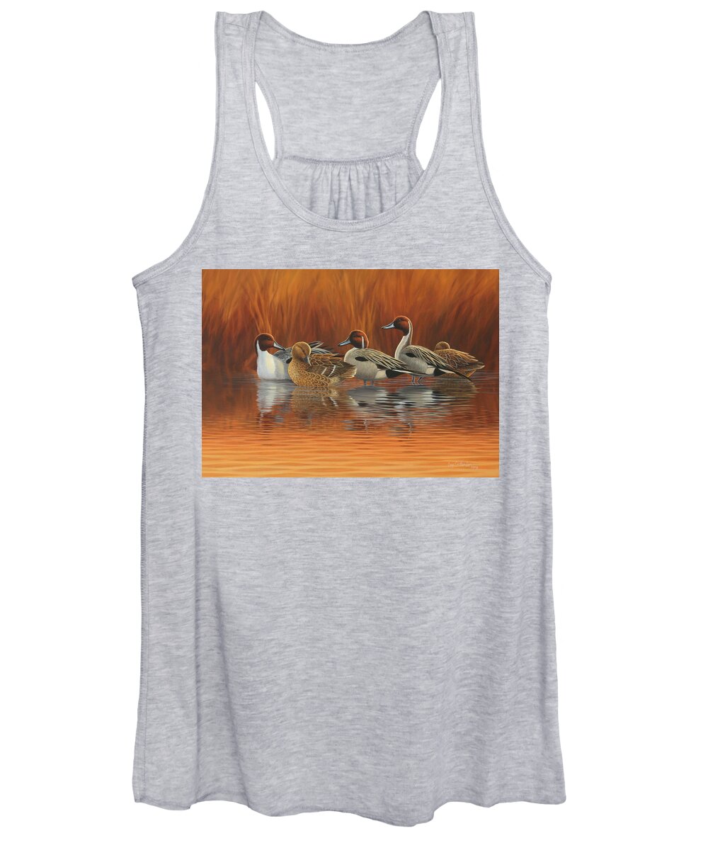Guy Crittenden Art Women's Tank Top featuring the painting End of the Day by Guy Crittenden