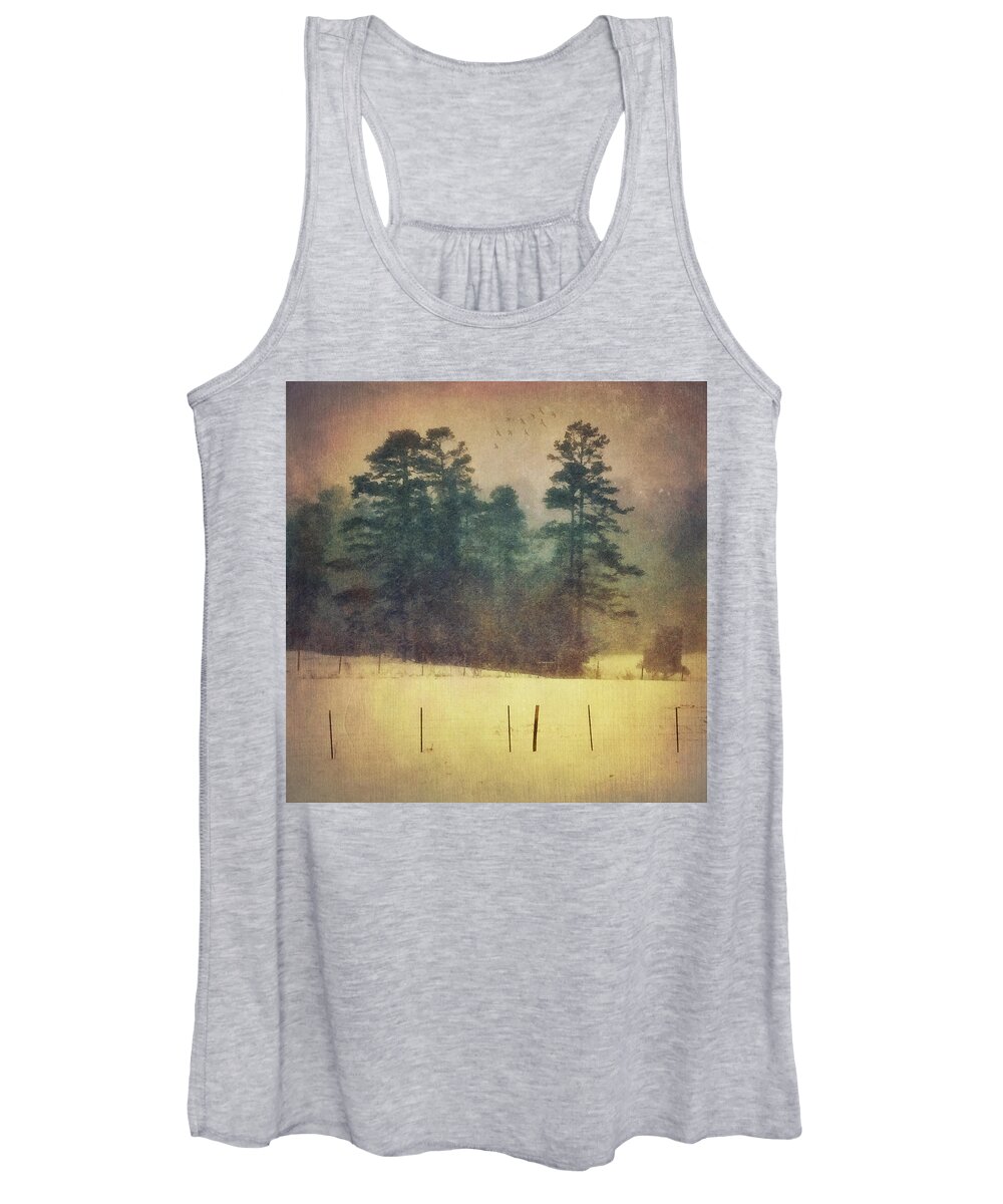 Photography Women's Tank Top featuring the photograph Evening Snow Glow by Melissa D Johnston