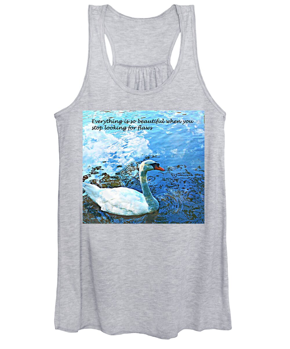 Swan Women's Tank Top featuring the mixed media Everything is so Beautiful by Stacie Siemsen