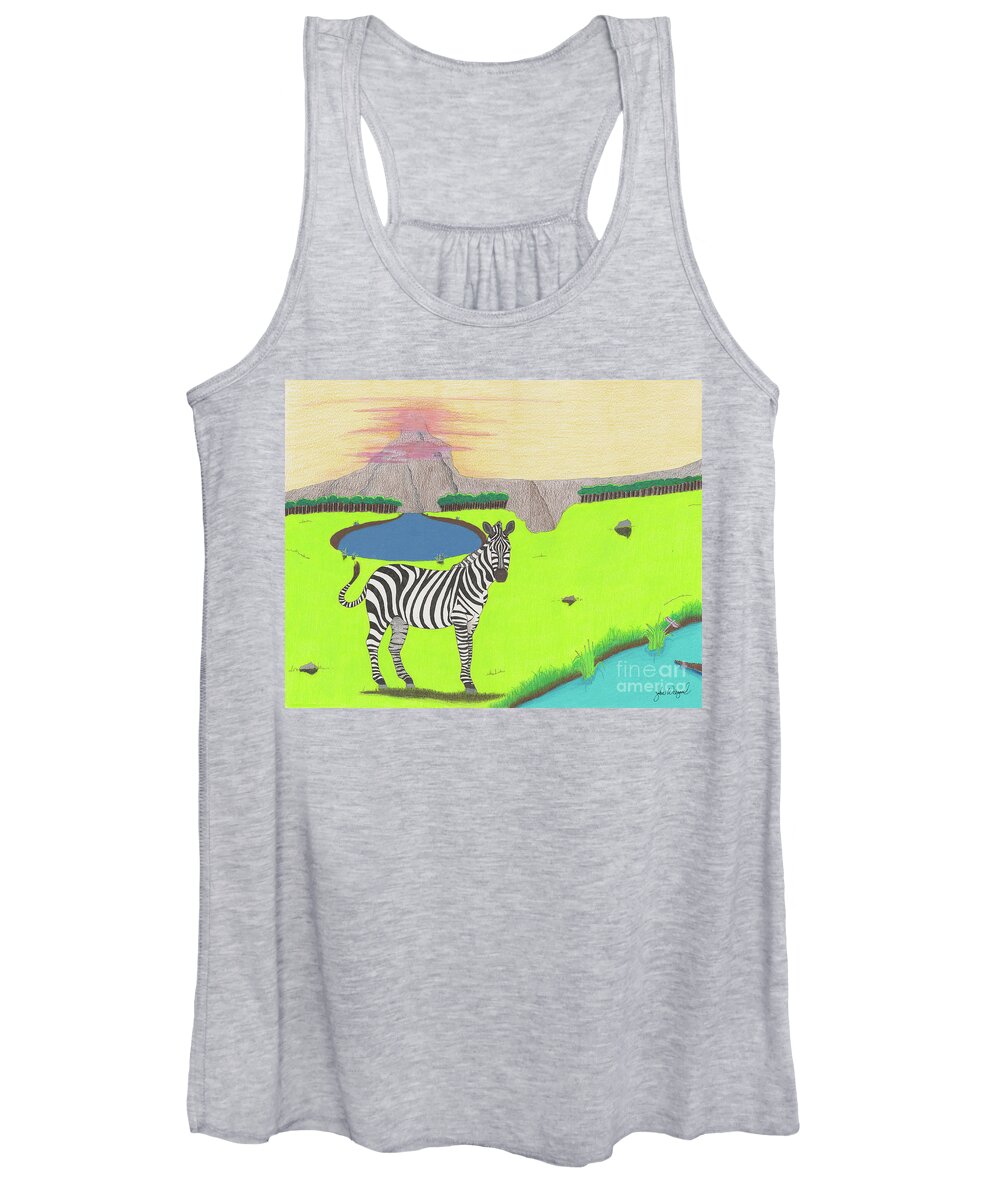 Africa Women's Tank Top featuring the drawing Eye See You by John Wiegand