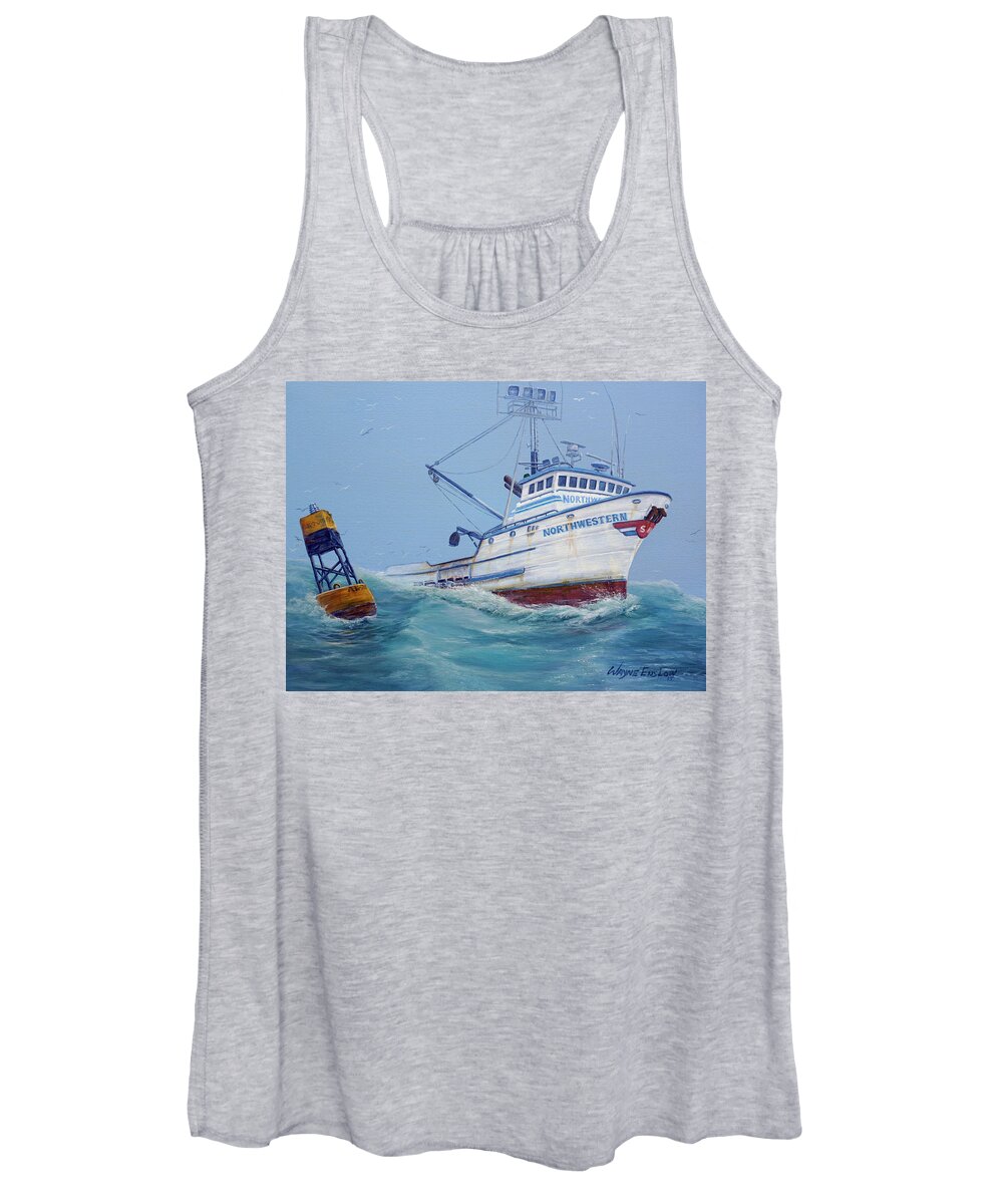 Seascape Women's Tank Top featuring the painting F/V Northwestern by Wayne Enslow