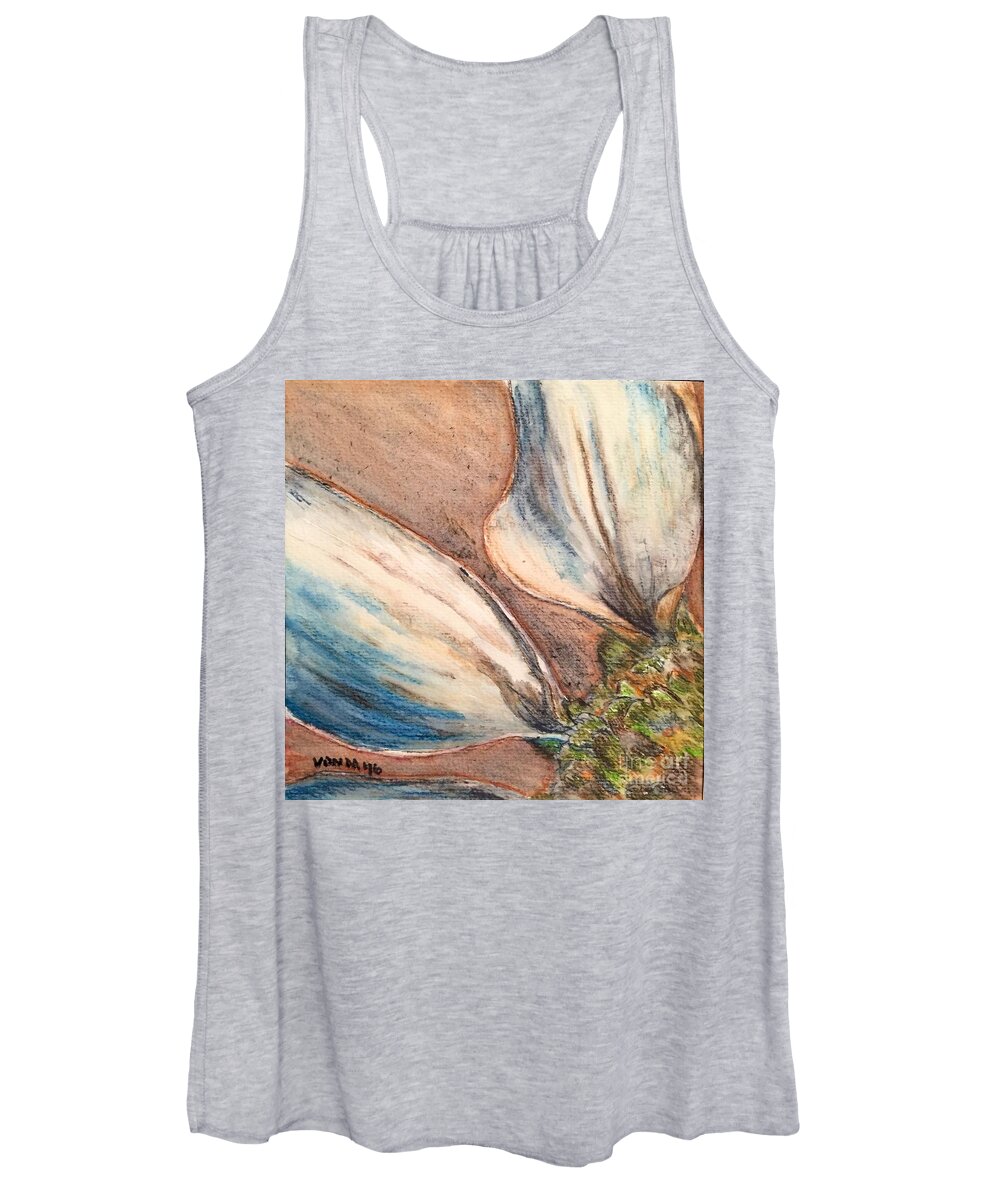 Macro Women's Tank Top featuring the drawing Faded Glory by Vonda Lawson-Rosa