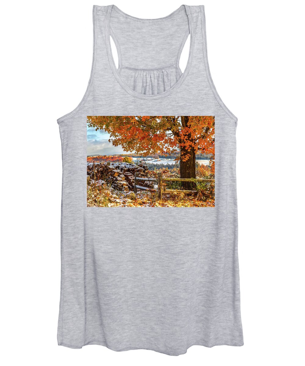 Vermont Women's Tank Top featuring the photograph Classic Vermont Fall Scene by Tim Kirchoff
