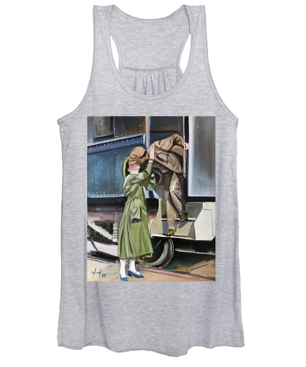 World War One Women's Tank Top featuring the painting Farewell Kiss by Josef Kelly