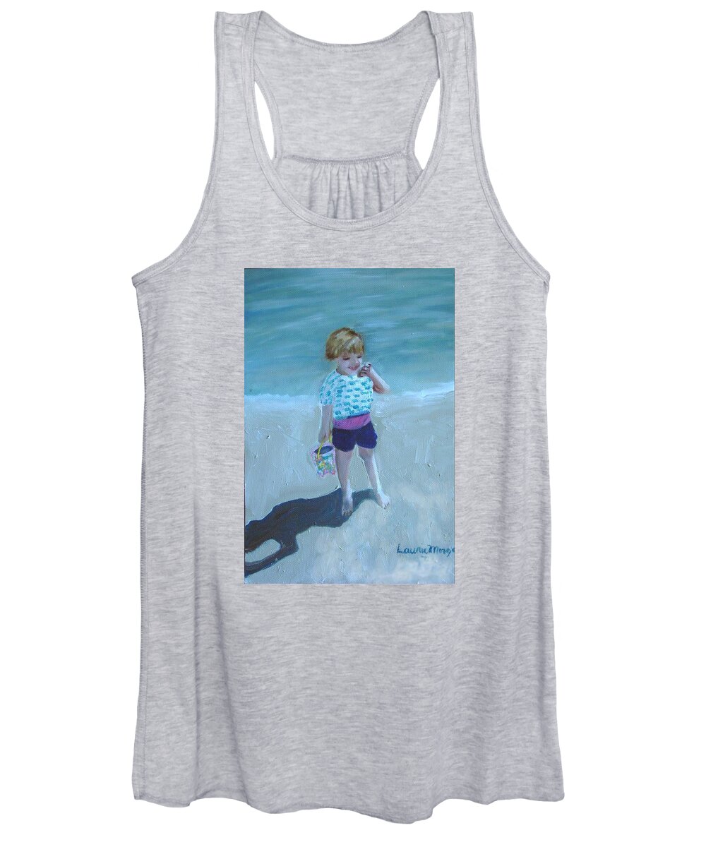 Child Women's Tank Top featuring the painting Finding Treasure by Laurie Morgan