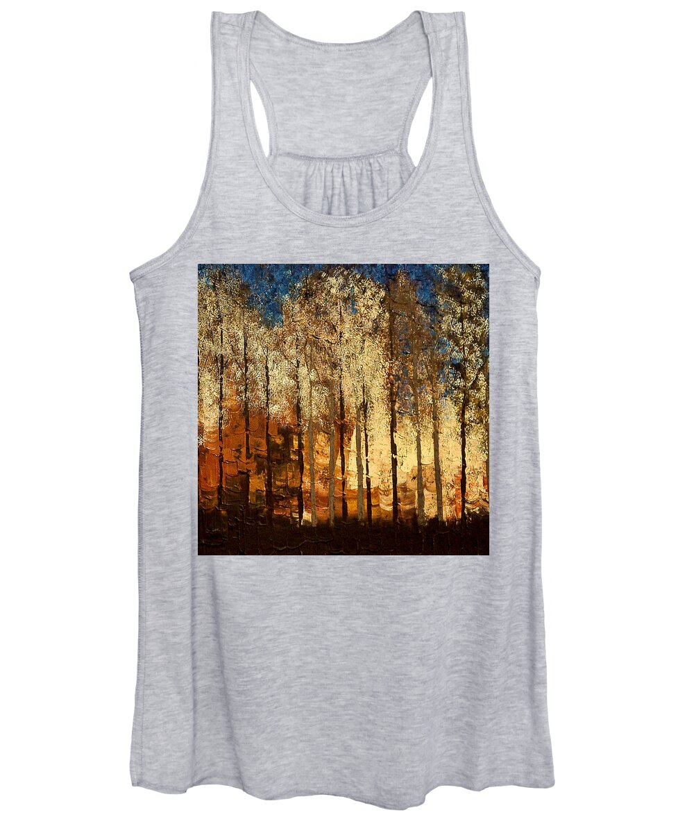 Fire Women's Tank Top featuring the painting Firestorm by Linda Bailey