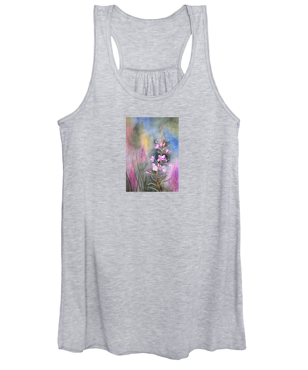 Flower Women's Tank Top featuring the painting Fireweed by Marsha Karle
