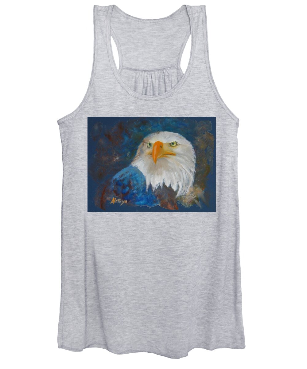 Eagle Women's Tank Top featuring the painting Fierce Determination by Nataya Crow