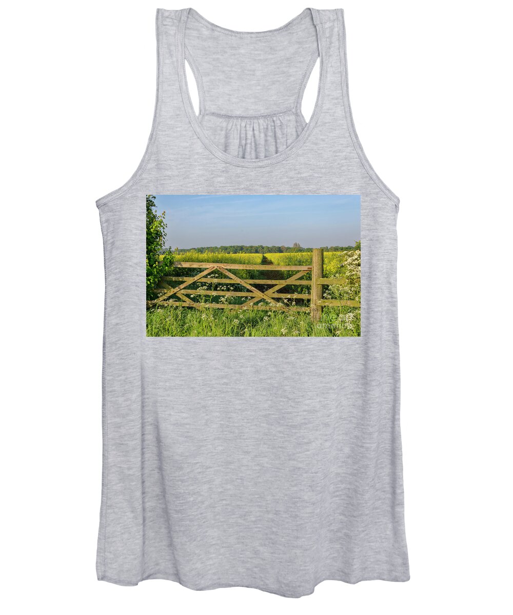 Path Women's Tank Top featuring the photograph Five bar gate by Steev Stamford