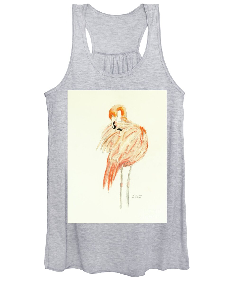 Flamingo Women's Tank Top featuring the painting Flamingo by Laurel Best