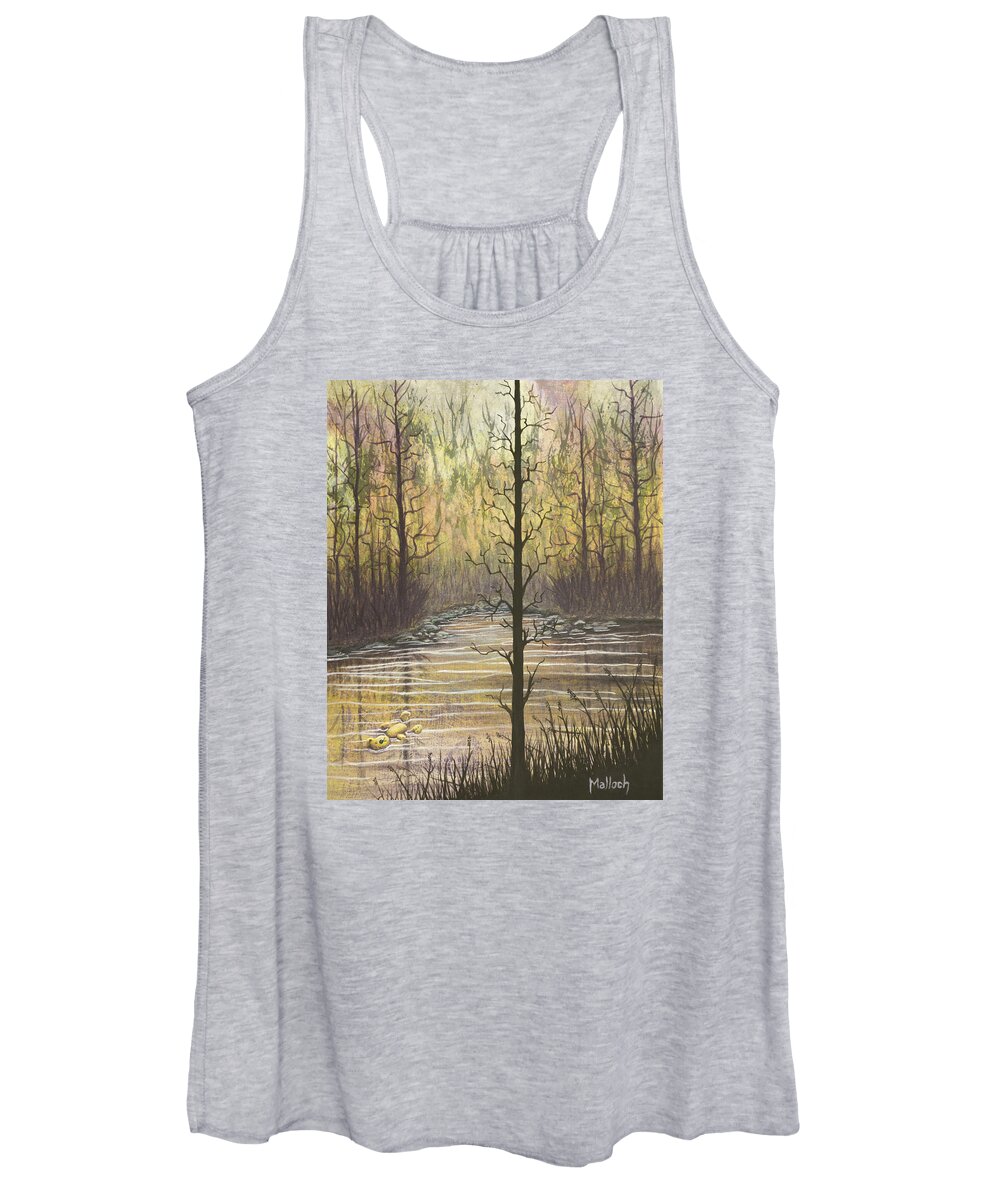 Sunset Women's Tank Top featuring the painting Floater by Jack Malloch
