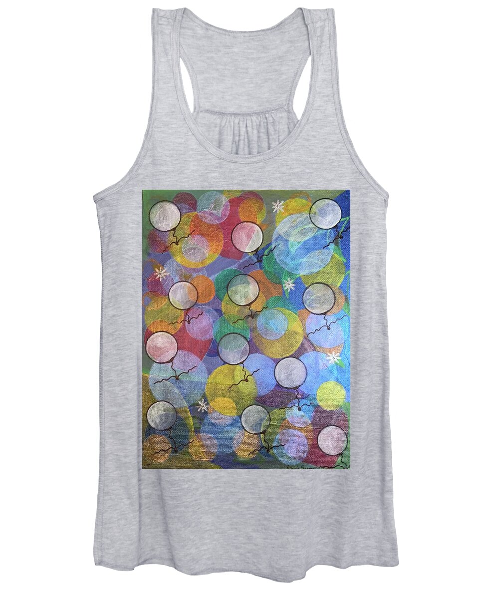 Intuitive Art Women's Tank Top featuring the painting Floating in the Vortex by Laurie's Intuitive