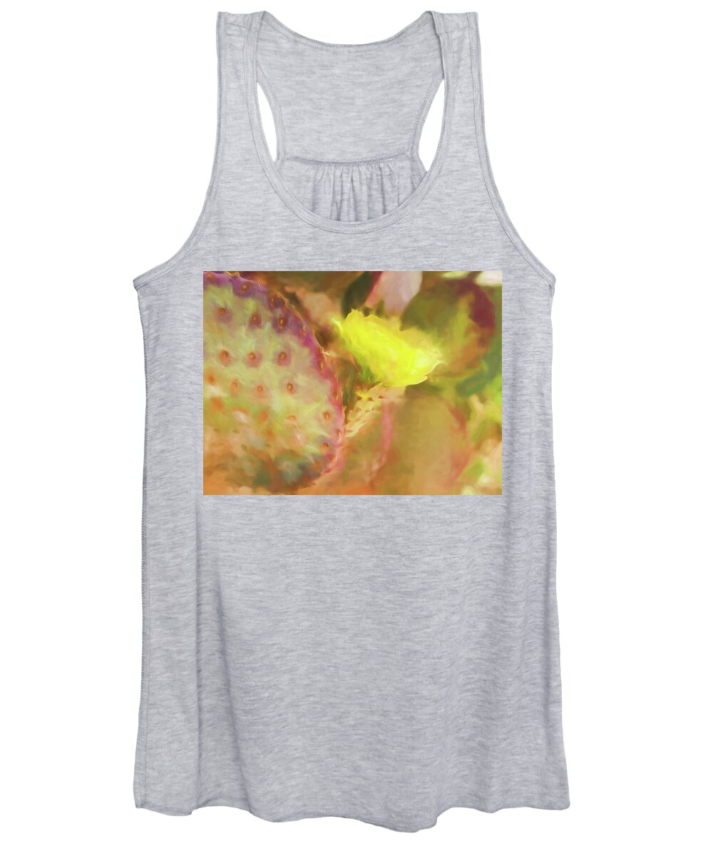 Cactus Women's Tank Top featuring the digital art Flowering Pear by Scott Campbell