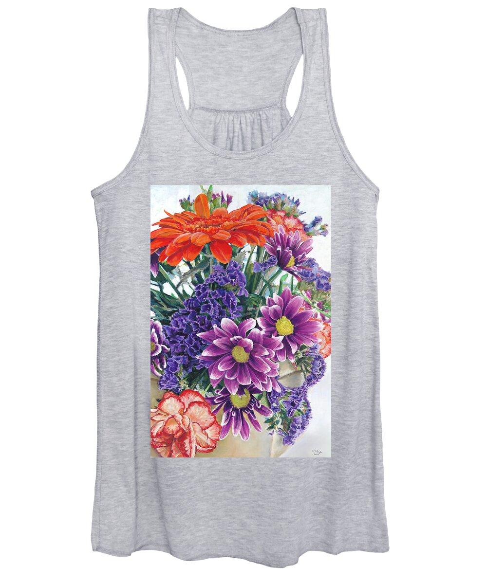 Birdseye Art Studio Women's Tank Top featuring the painting Flowers from Daughter by Nick Payne