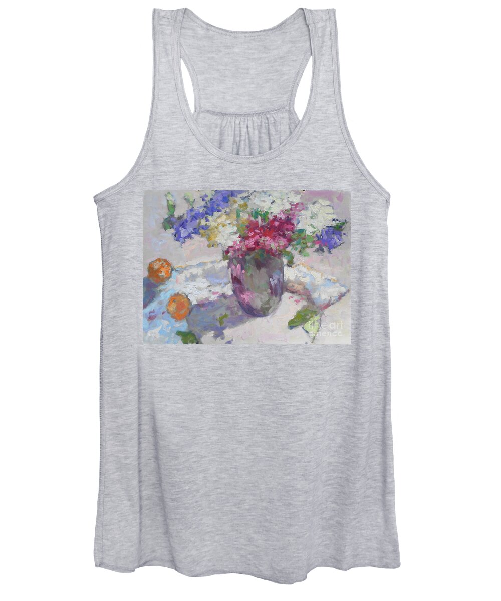 Fresia Women's Tank Top featuring the painting Flowers in San Antonio by Jerry Fresia