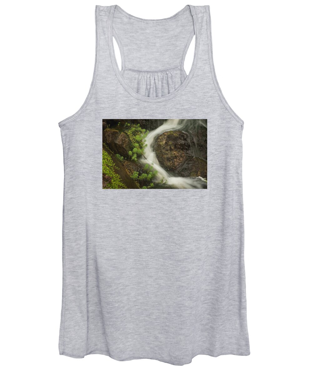 Bauer Women's Tank Top featuring the photograph Flowing Stream by David Coblitz