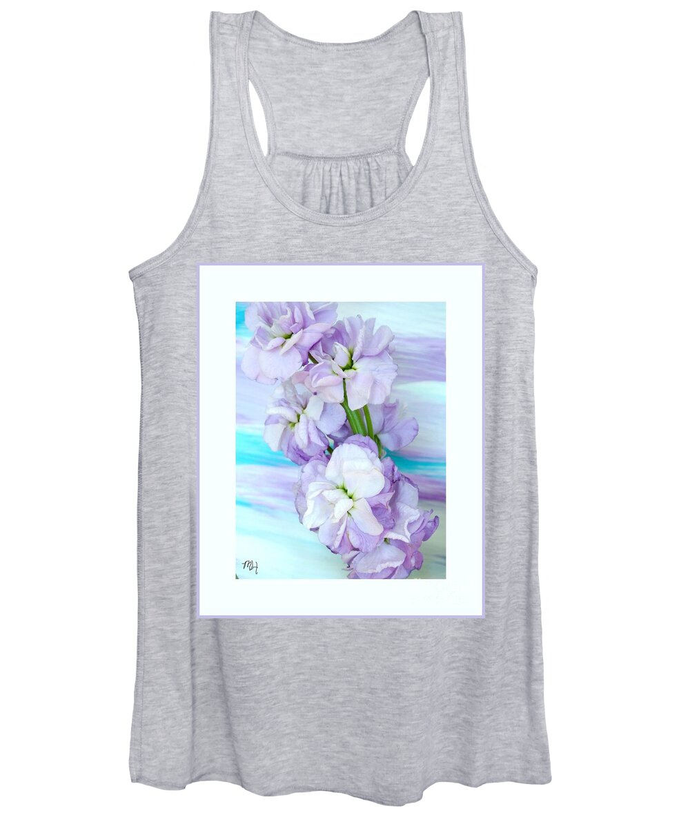Photo Women's Tank Top featuring the mixed media Fluffy Flowers by Marsha Heiken