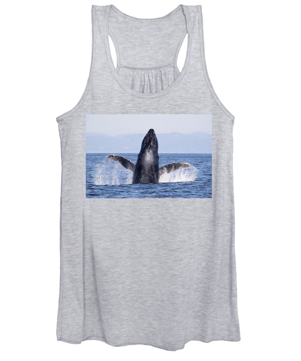 Breach Women's Tank Top featuring the photograph Flying Humpback by Deana Glenz