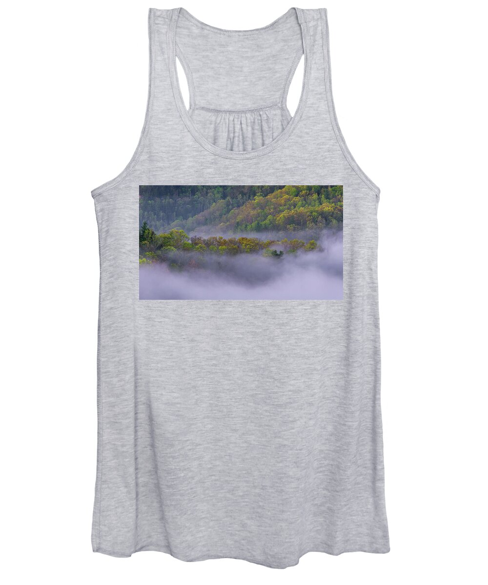Mill Creek Lake Women's Tank Top featuring the photograph Fog in the hills by Ulrich Burkhalter