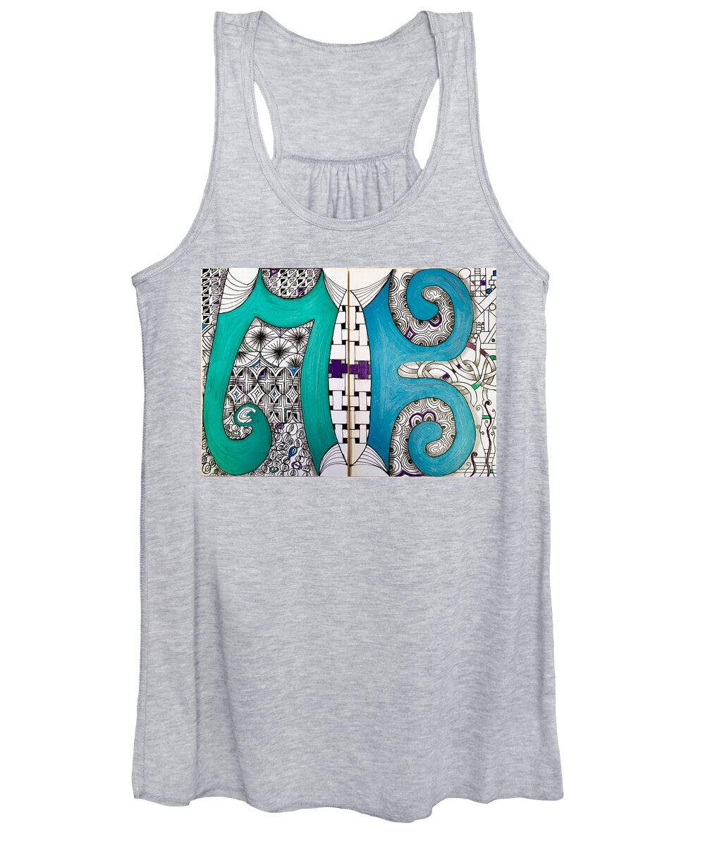 Lettering Women's Tank Top featuring the drawing For Marsha and Bill by Suzanne Udell Levinger