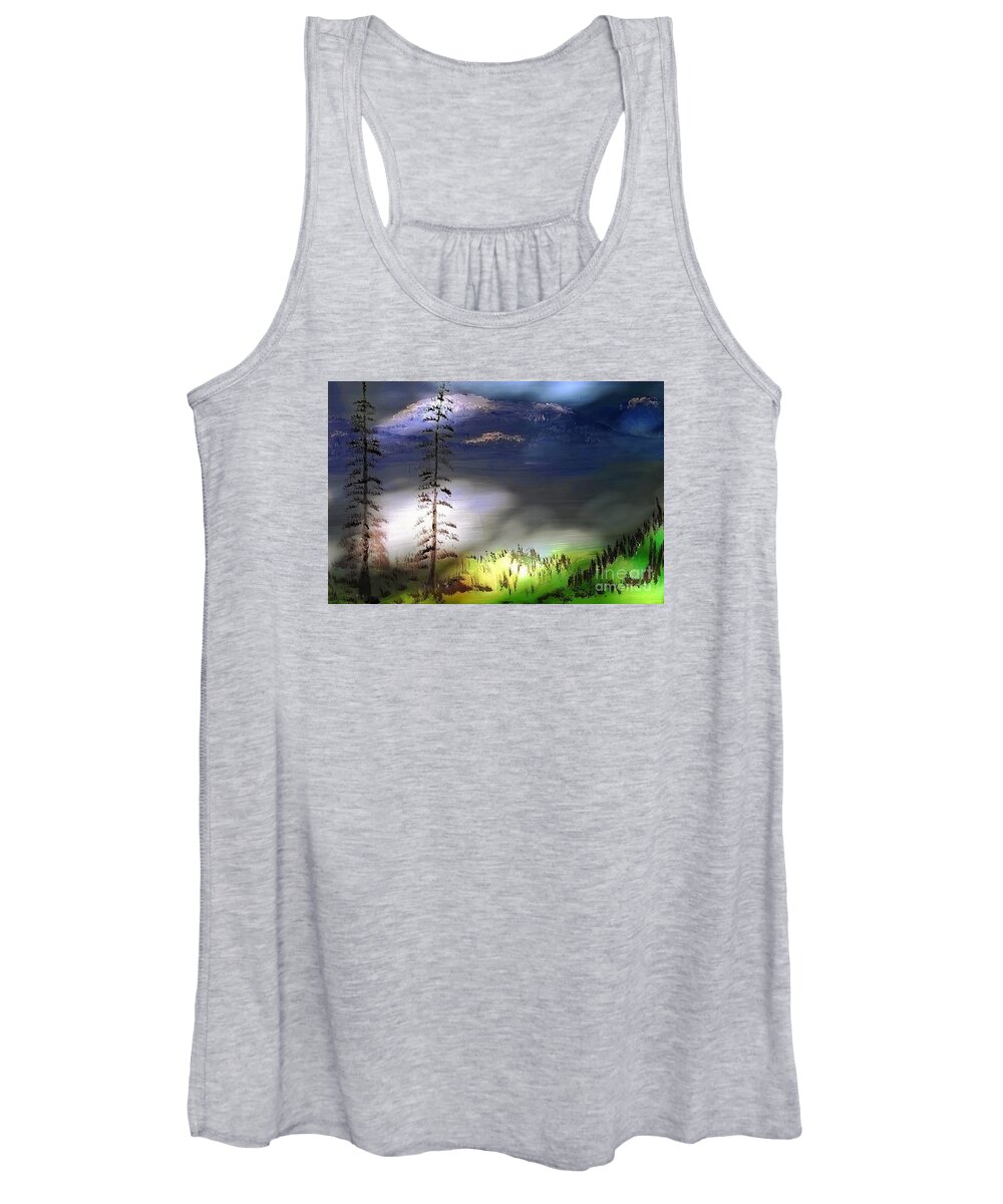 Forest Women's Tank Top featuring the painting Forest Day by James and Donna Daugherty