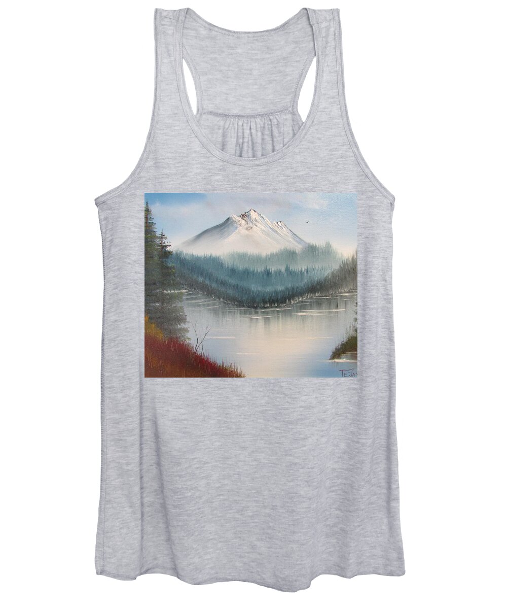 River Women's Tank Top featuring the painting Fork in the River by Thomas Janos