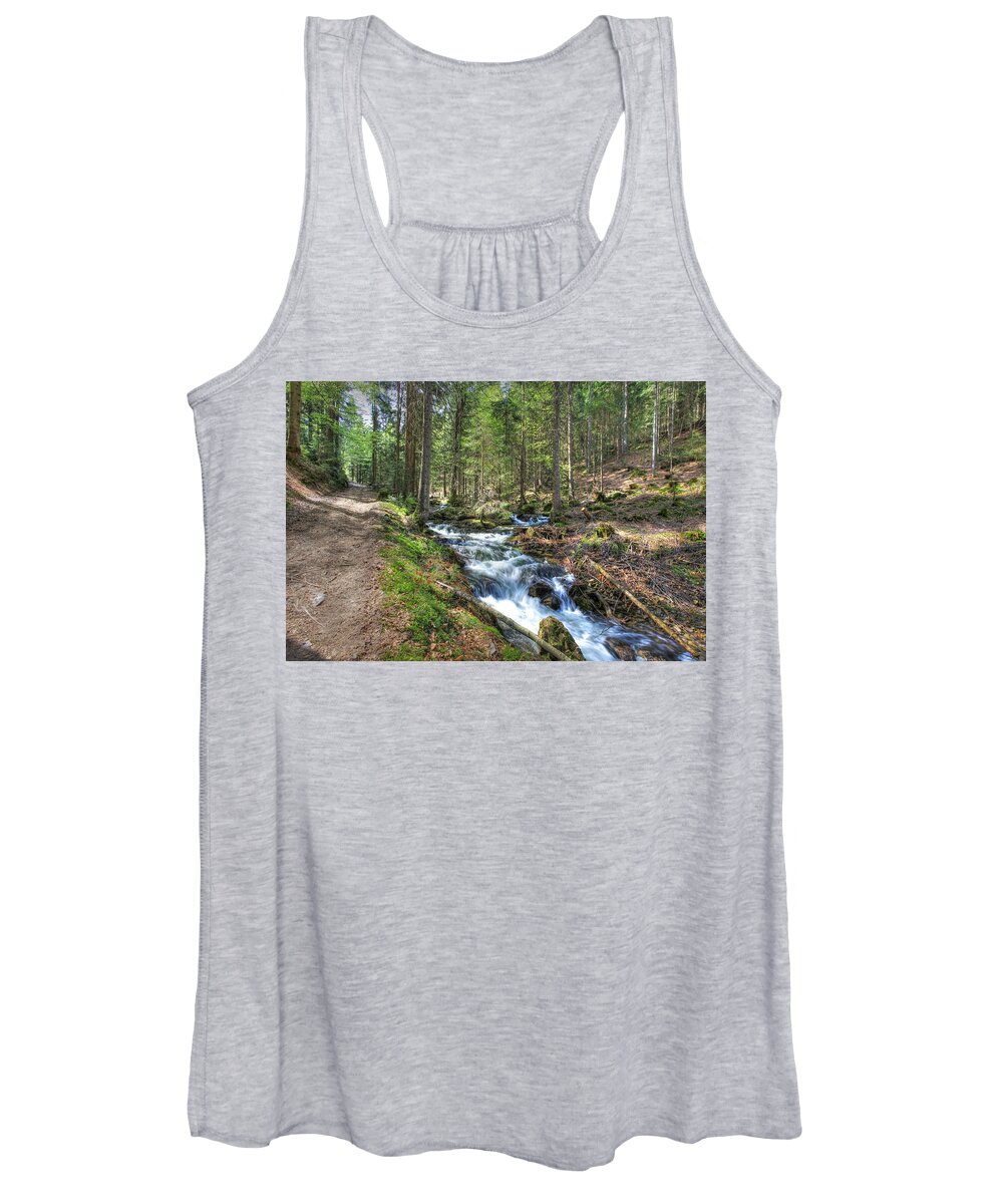 Mountain Women's Tank Top featuring the photograph Forked Stream by Sean Allen