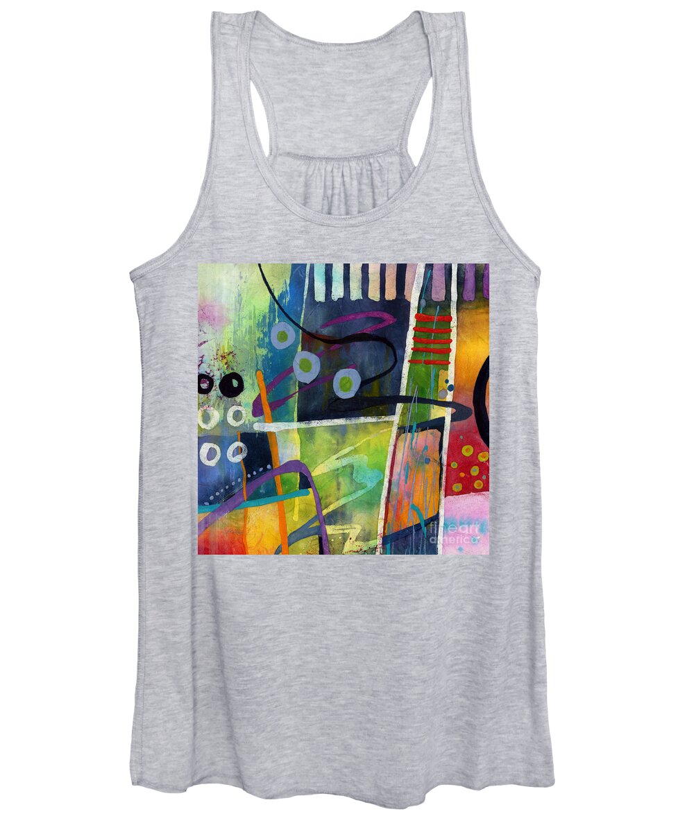 Abstract Women's Tank Top featuring the painting Fresh Jazz - Red by Hailey E Herrera