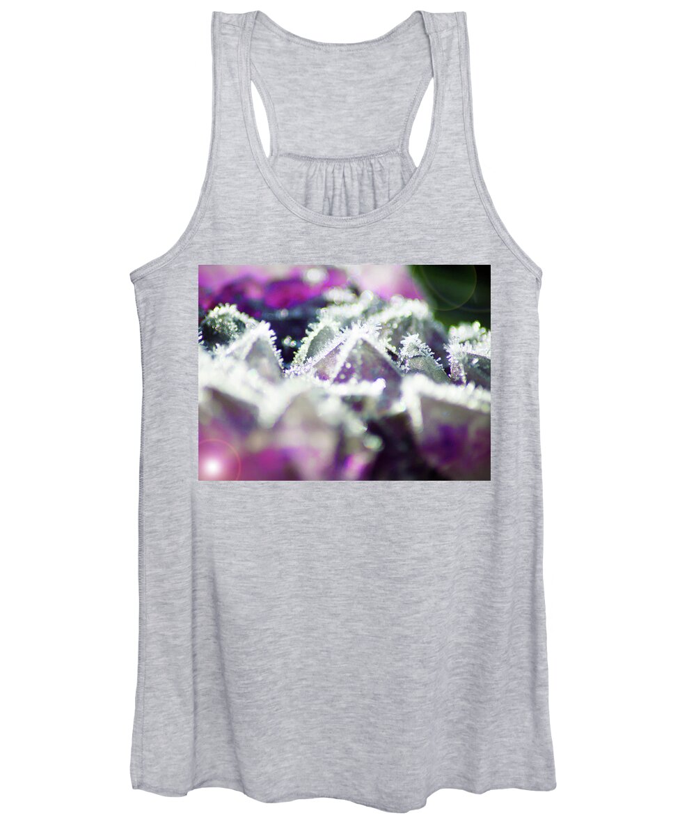 Amethyst Women's Tank Top featuring the photograph Frosted Crystal Amethyst by Ave Guevara