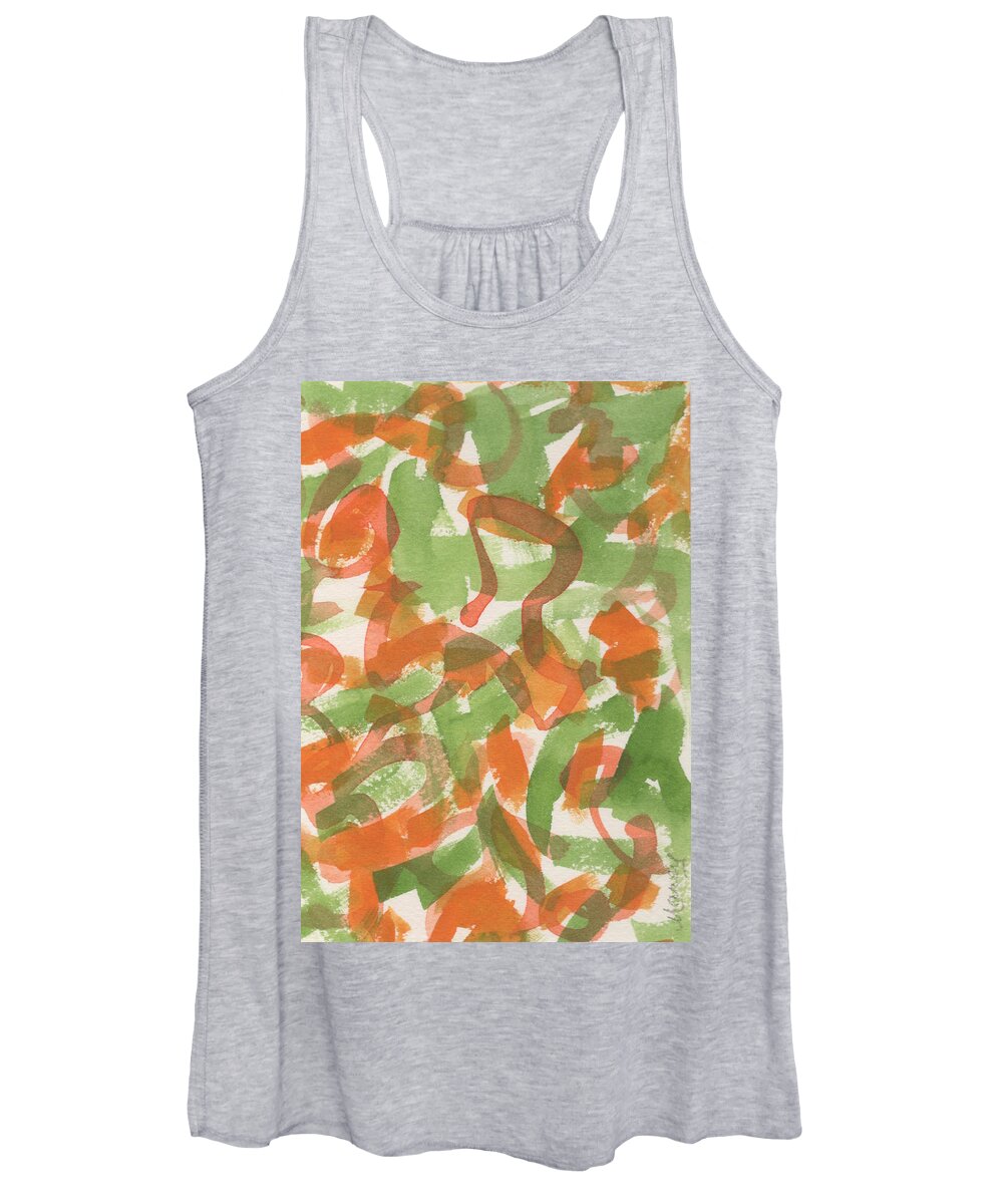 Orange Women's Tank Top featuring the painting Full Potential by Marcy Brennan