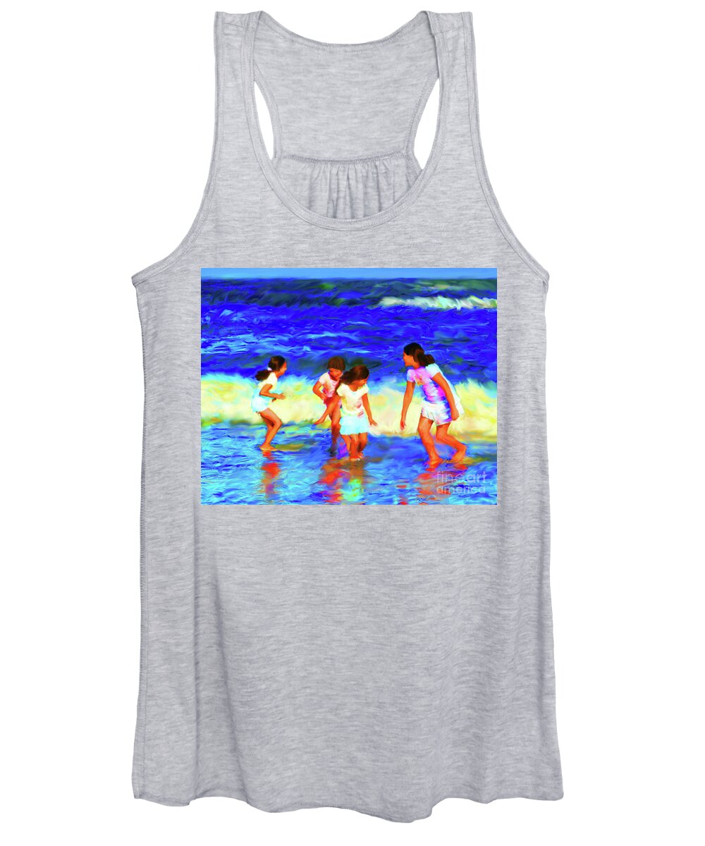 Beach Women's Tank Top featuring the digital art Fun at the Beach by Diane Macdonald