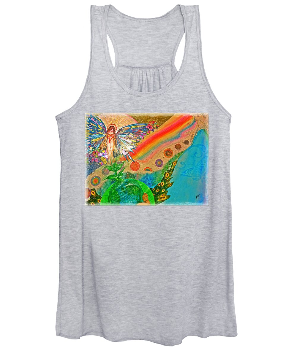 Earth Women's Tank Top featuring the mixed media Gaia by Christine Paris