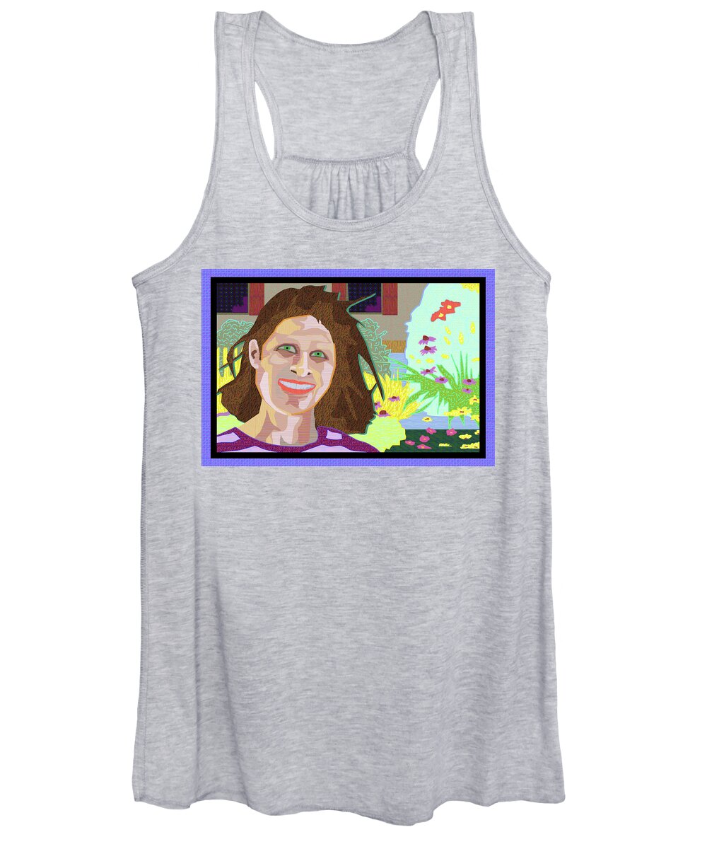 Patterns And Color In The Garden Women's Tank Top featuring the digital art Garden Portrait by Rod Whyte