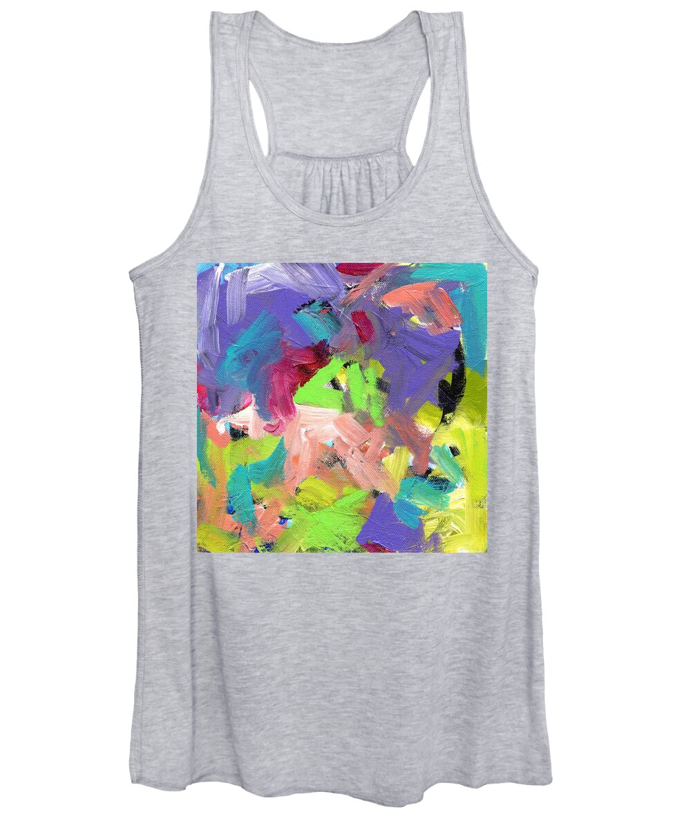 Acrylic Women's Tank Top featuring the painting Garden Song 4 by Marcy Brennan